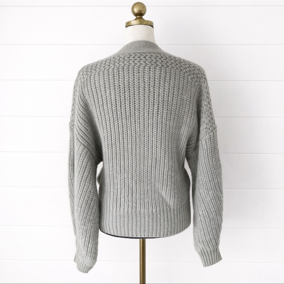 NWT Zara Pale Green Chunky Knit Wrap Sweater. Tie Belt Cozy. Women Lg. - Picture 5 of 8